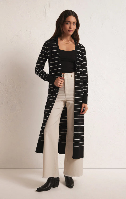 Z Supply Bellini Stripe Cardigan Black