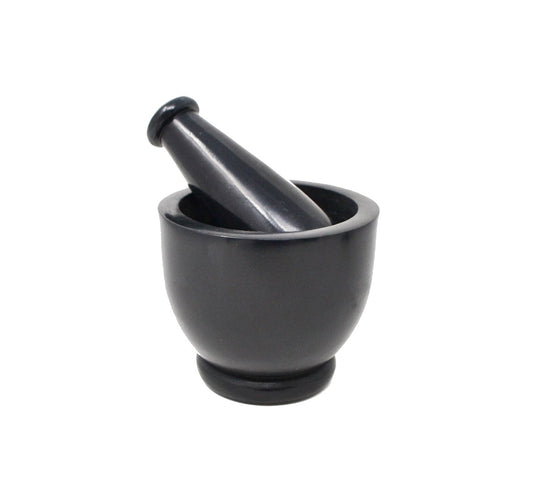 Pestle and Mortar Black Steatite