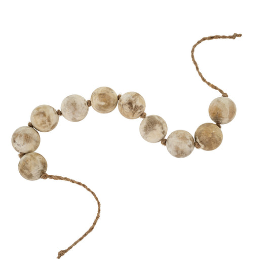 Wooden Bead Garland, White