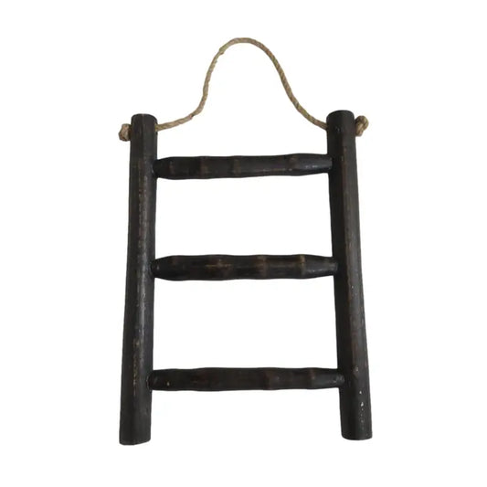 Tea Towel 3-Rung Wall Ladder with Rope Hanger